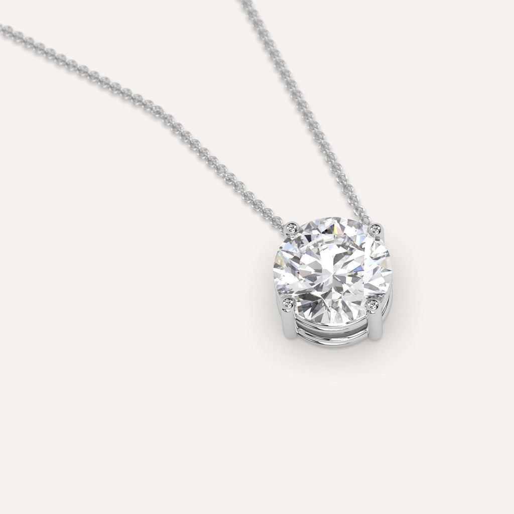 Simple Diamond Floating Necklace With Round Lab Diamond In White Gold