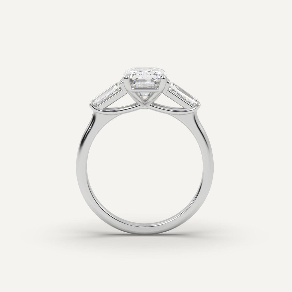 Emerald Diamond Ring Semi-Mount 14K White Gold