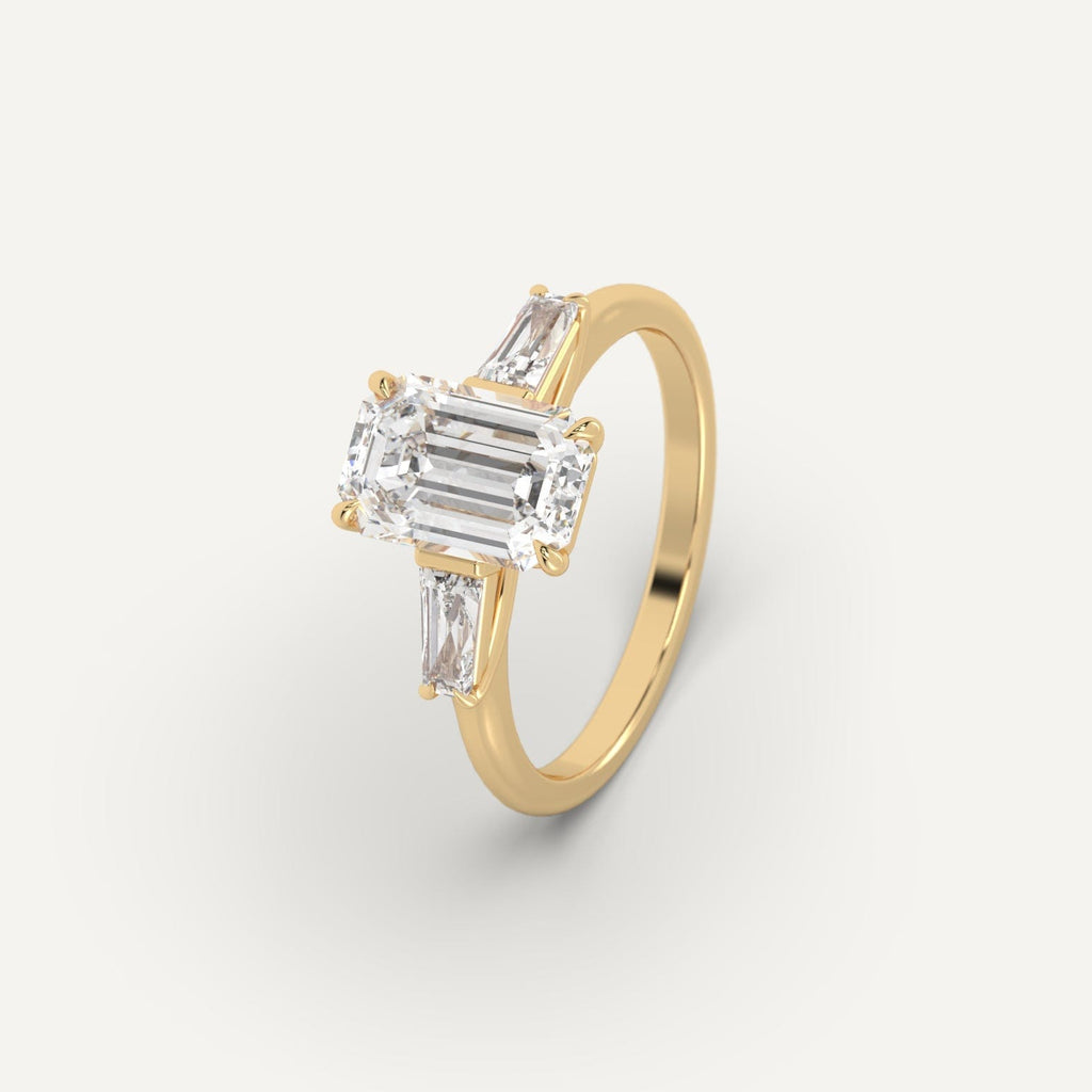 Engagement Ring Setting for Emerald Cut Diamonds