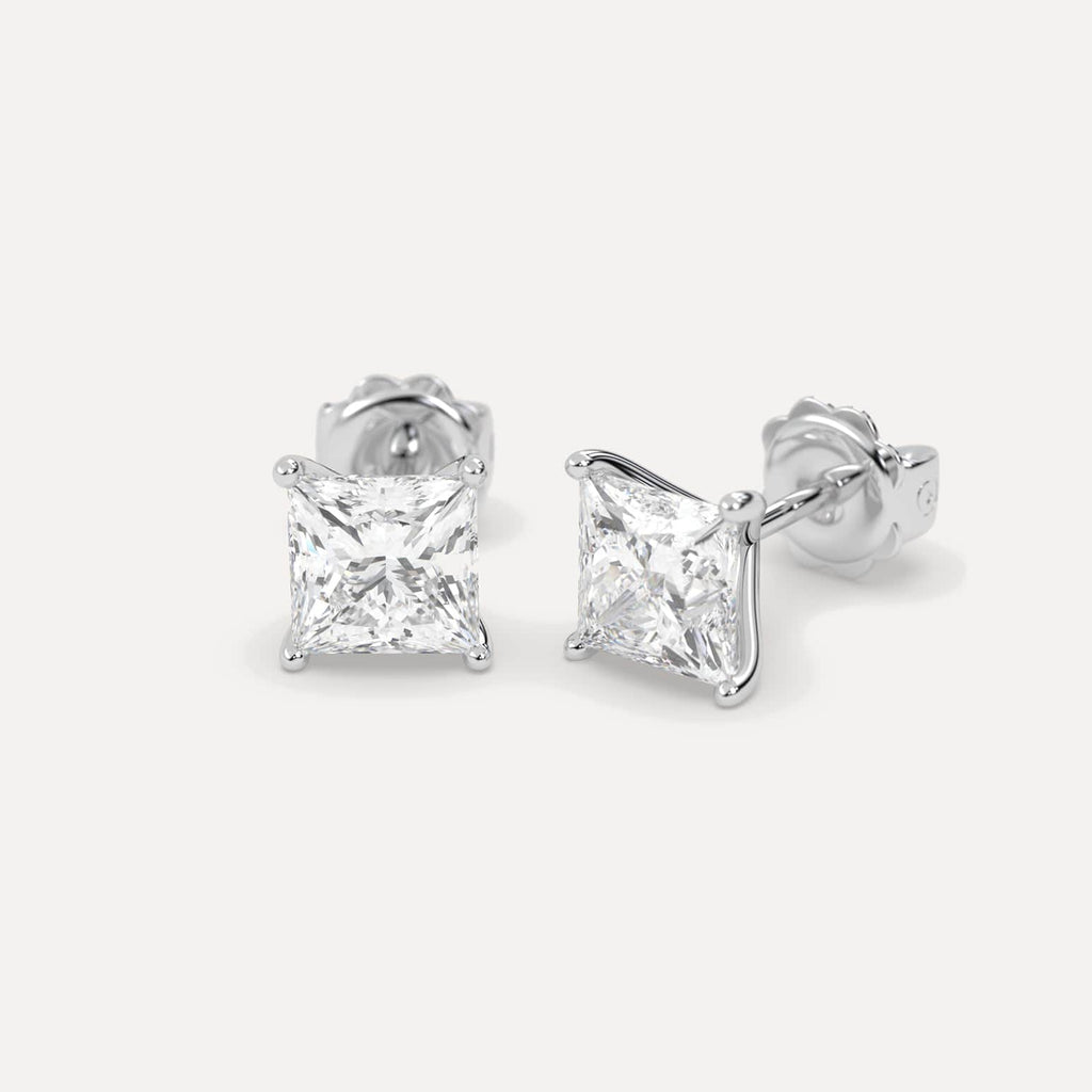 4 Carat White Gold Diamond Stud Earrings For Women