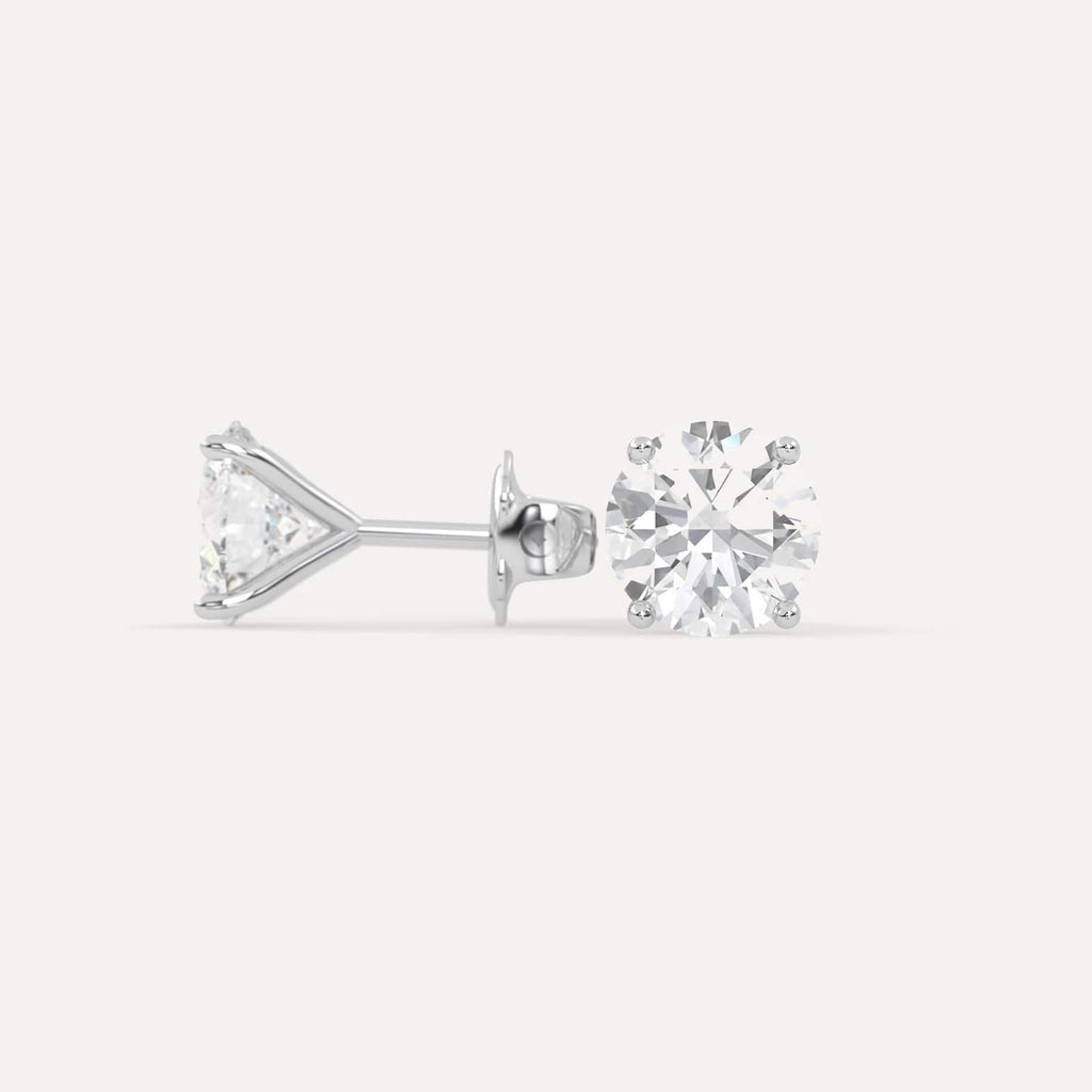 4 carat Butterfly Push Back Diamond Studs in white Gold