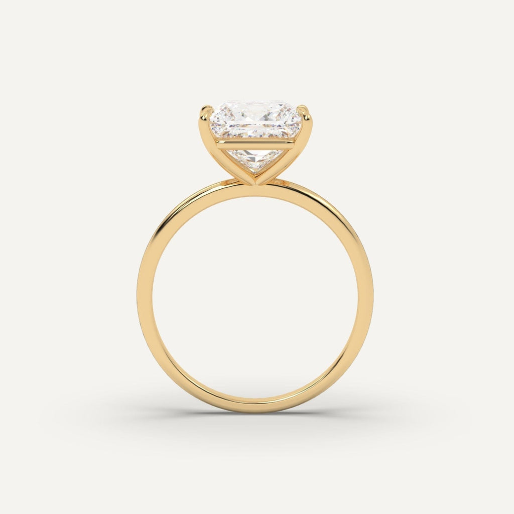Princess Diamond Ring Semi-Mount 14K Yellow Gold