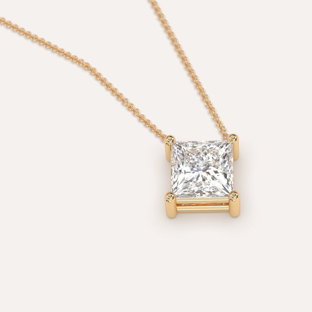 3 Carat Diamond Floating Necklace In 14K Yellow Gold