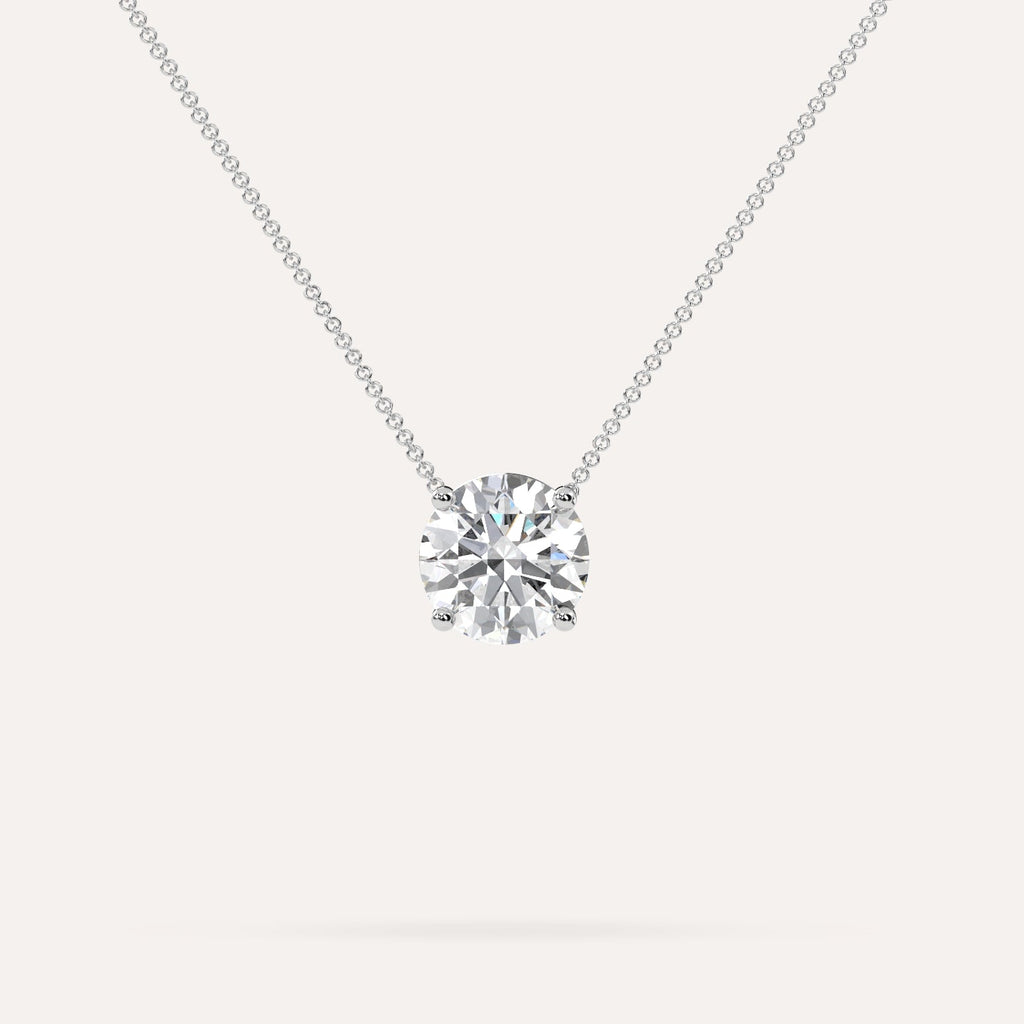 3 Carat Diamond Floating Necklace In 14K White Gold