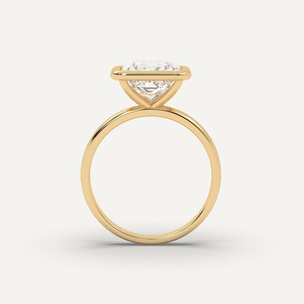 Princess Diamond Ring Semi-Mount 14K Yellow Gold