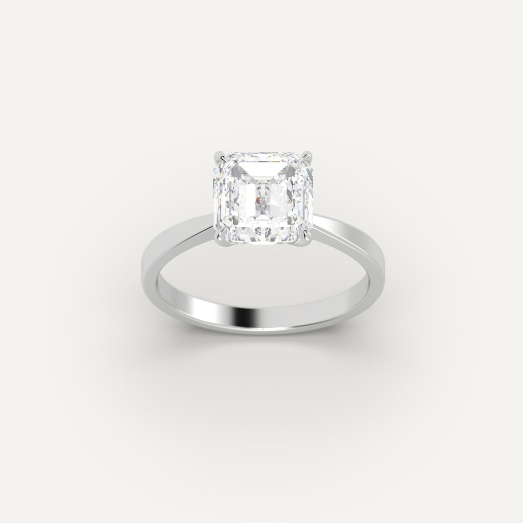 Ring Setting in 14K White Gold for 1, 2 and 3 carat Asscher Diamonds