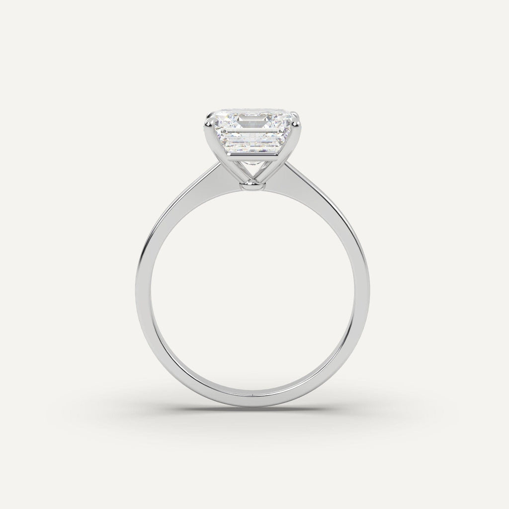 Asscher Diamond Ring Semi-Mount 14K White Gold