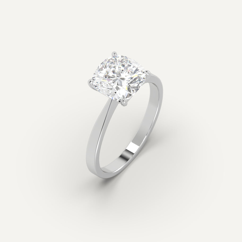 White Gold Cathedral Cushion Cut Diamond Ring Setting