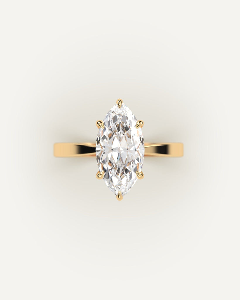 Gold Cathedral Marquise Cut Diamond Ring Setting No Diamond
