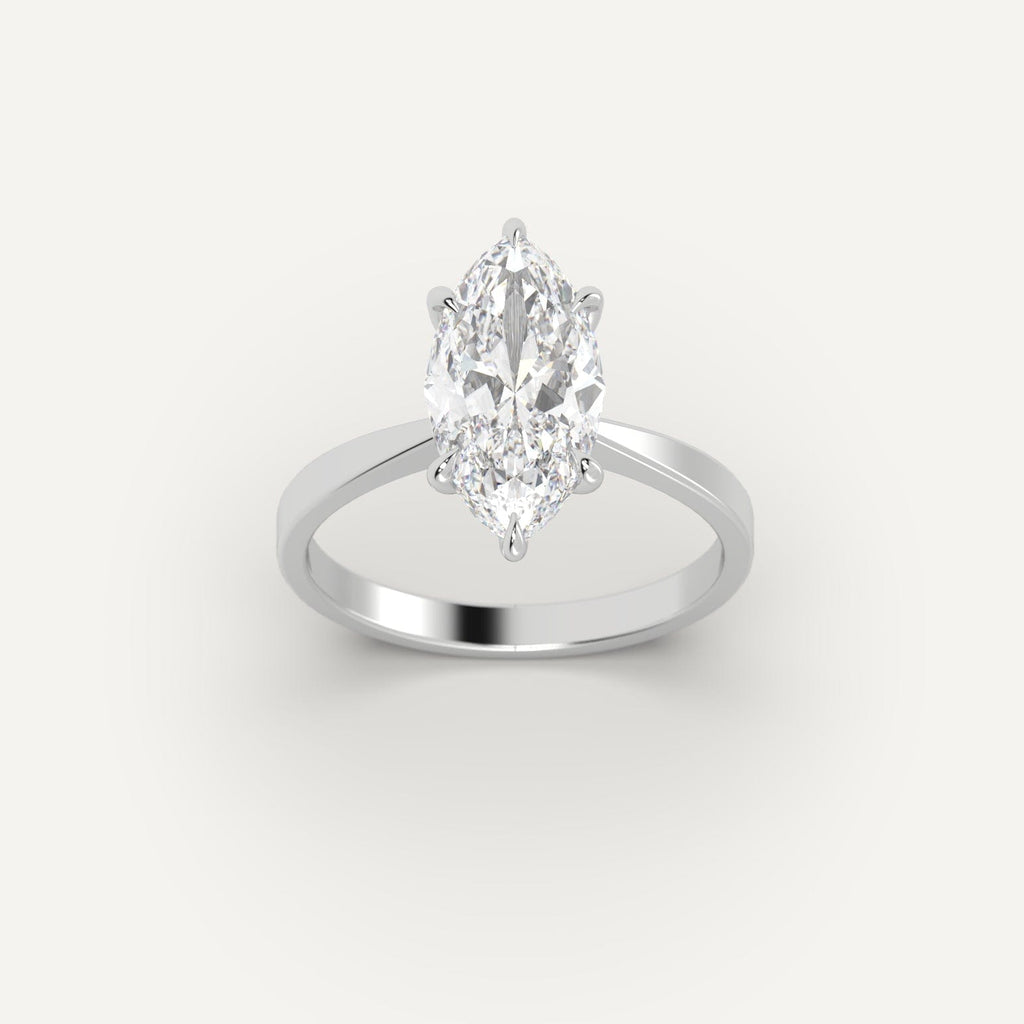 Ring Setting in 14K White Gold for 1, 2 and 3 carat Marquise Diamonds