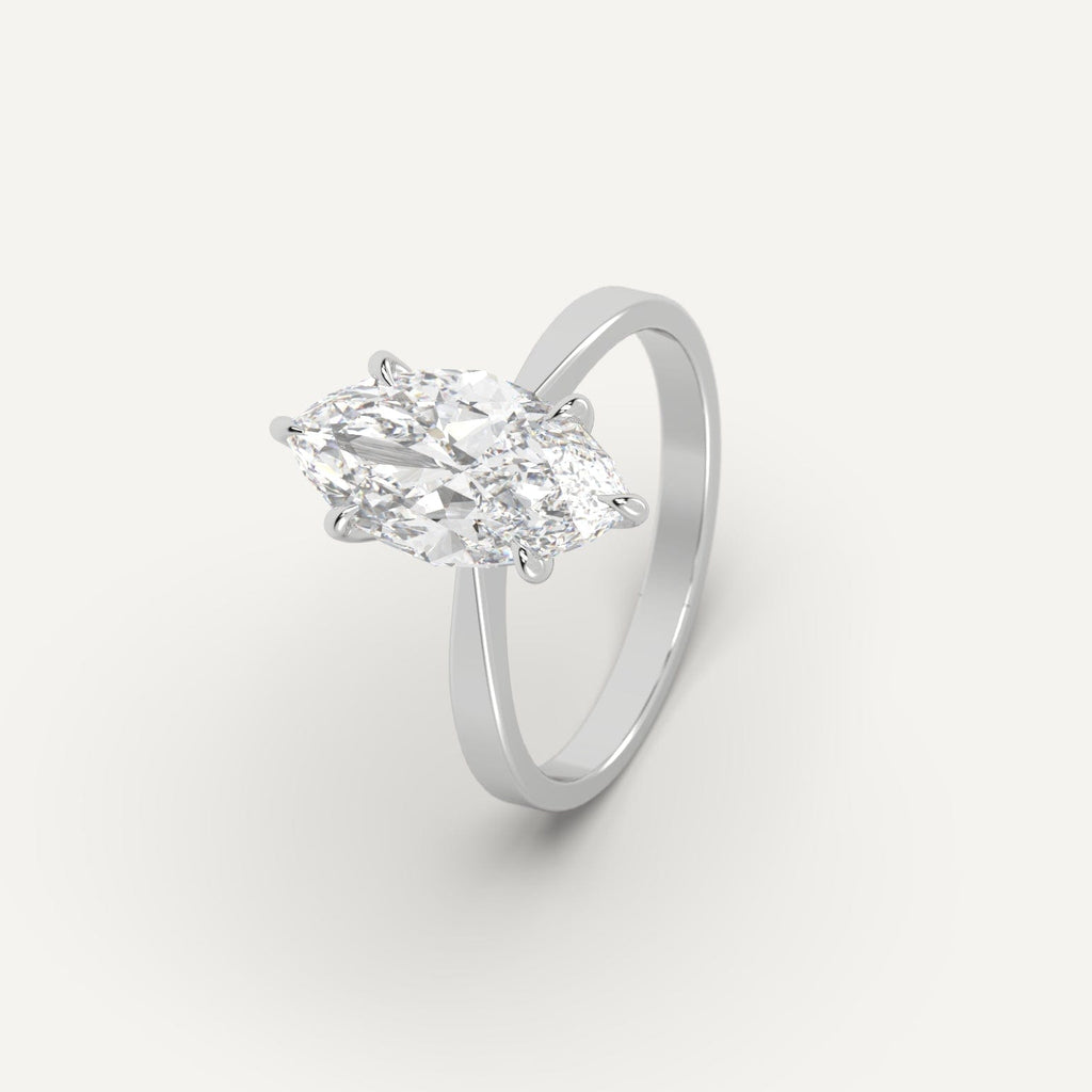 Platinum Cathedral Marquise Cut Diamond Ring Setting