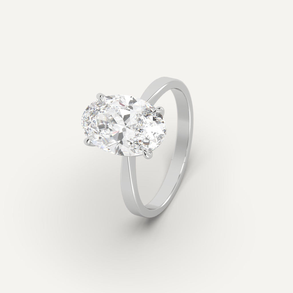 Platinum Cathedral Oval Cut Diamond Ring Setting