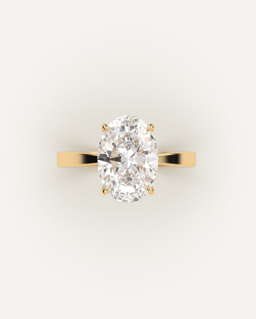 Gold Cathedral Oval Cut Diamond Ring Setting No Diamond