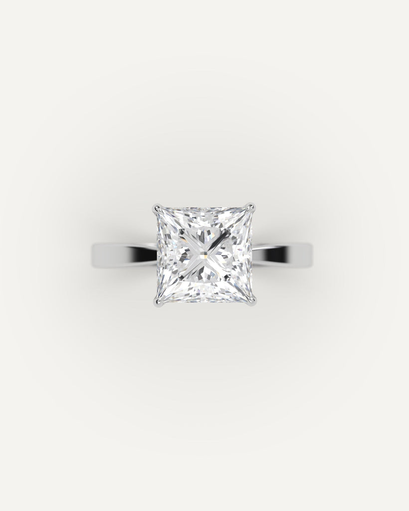 Princess Diamond Ring Semi-Mount Platinum