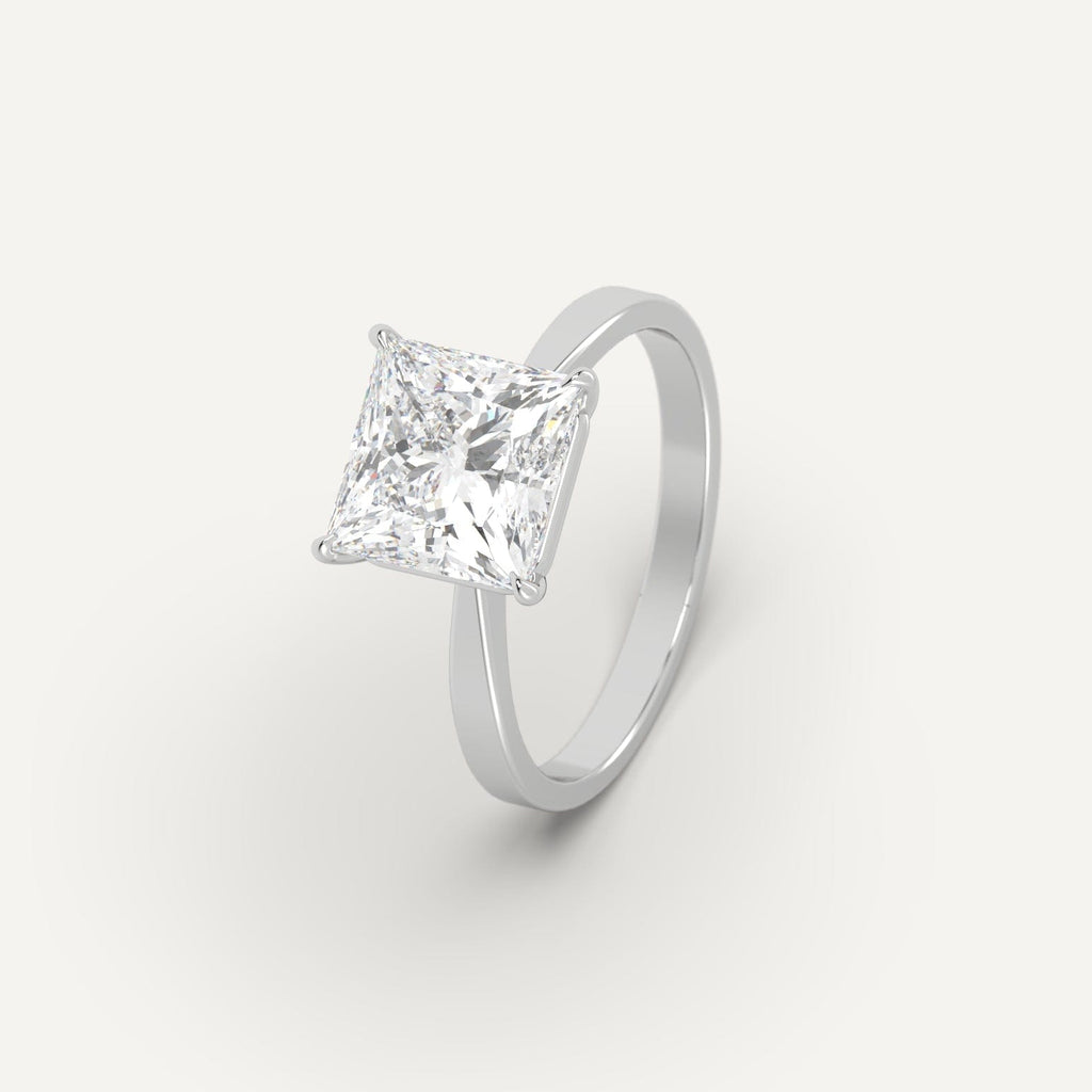 Platinum Cathedral Princess Cut Diamond Ring Setting