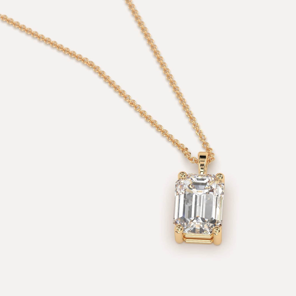 3 Carat Diamond Pendant Necklace In 14K Yellow Gold