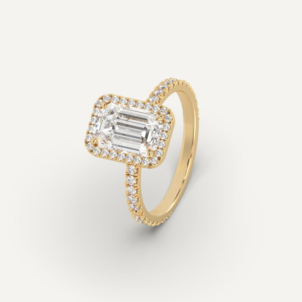 Engagement Ring Setting for Emerald Cut Diamonds