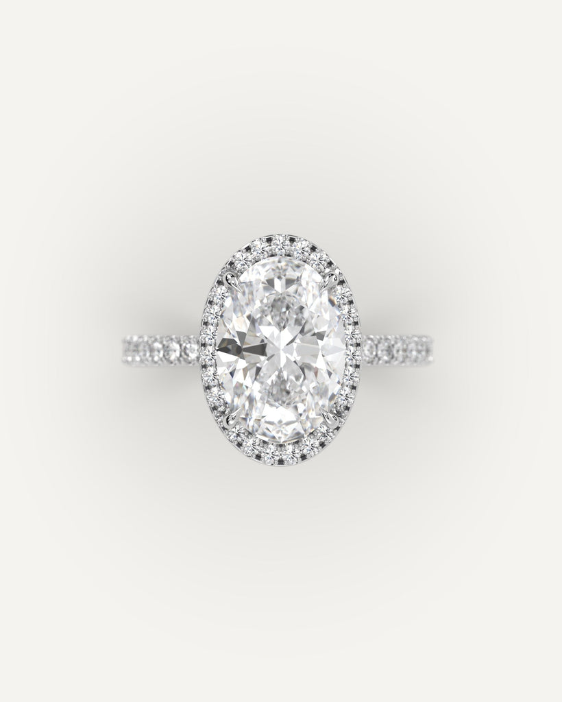 Oval Diamond Ring Semi-Mount Platinum