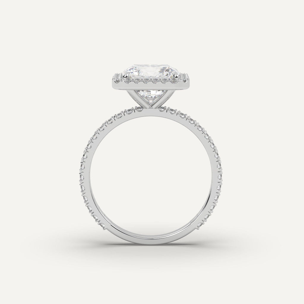 Radiant Diamond Ring Semi-Mount 14K White Gold