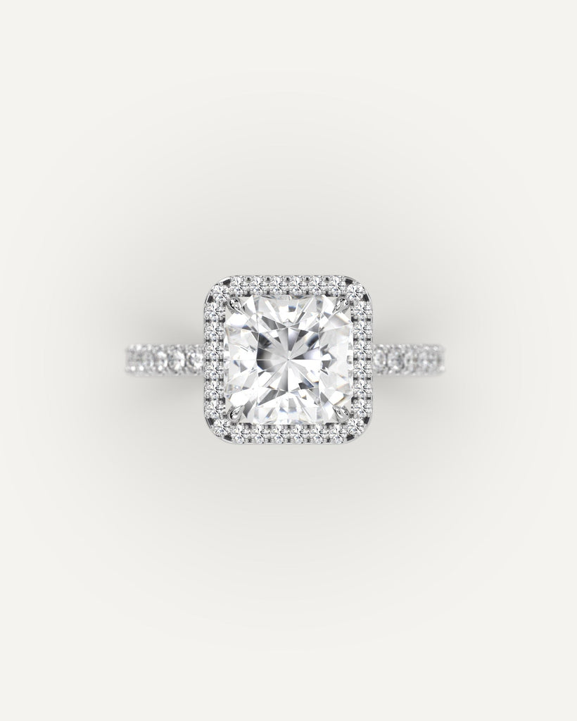 Radiant Diamond Ring Semi-Mount Platinum