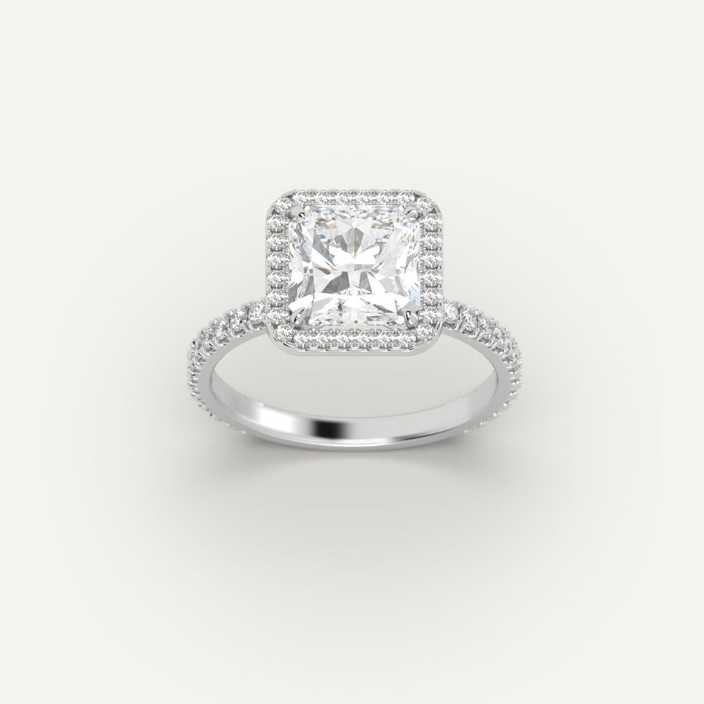 Ring Setting in 14K White Gold for 1, 2 and 3 carat Radiant Diamonds