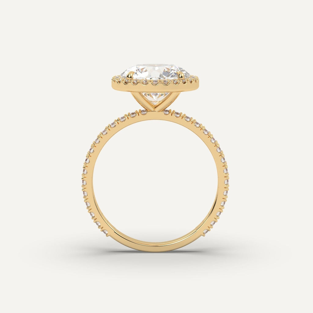 Round Diamond Ring Semi-Mount 14K Yellow Gold