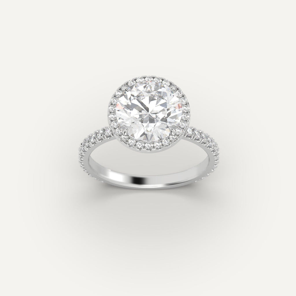 Ring Setting in 14K White Gold for 1, 2 and 3 carat Round Diamonds