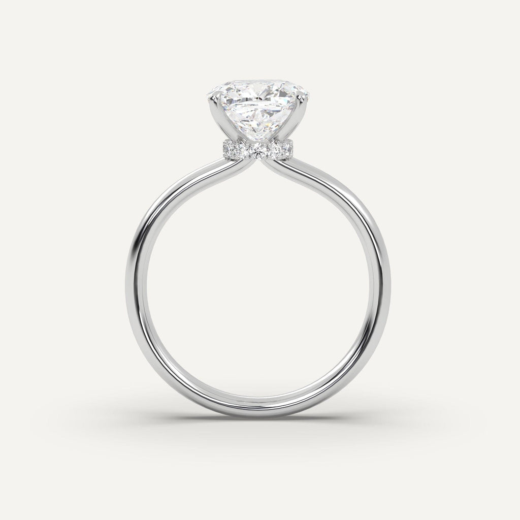 Cushion Diamond Ring Semi-Mount 14K White Gold