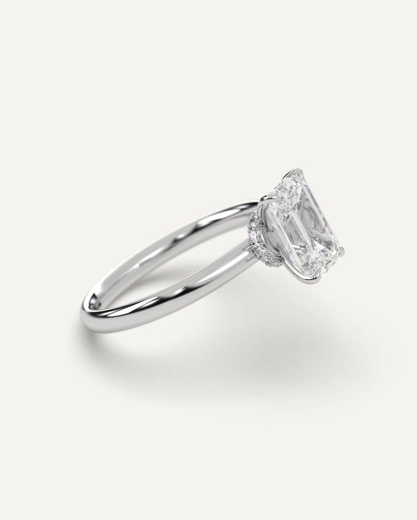 Emerald Diamond Ring Semi-Mount Platinum