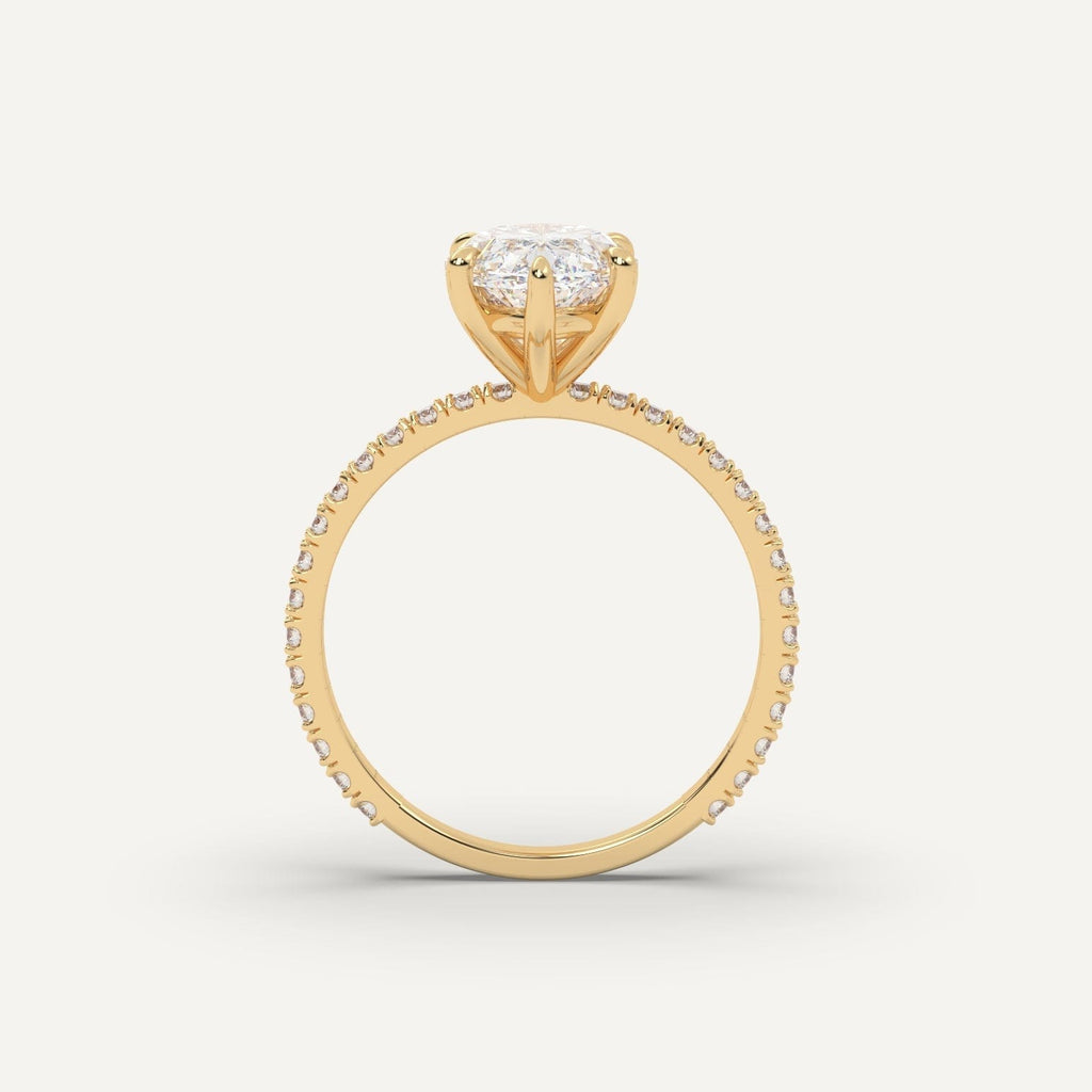 Marquise Diamond Ring Semi-Mount 14K Yellow Gold