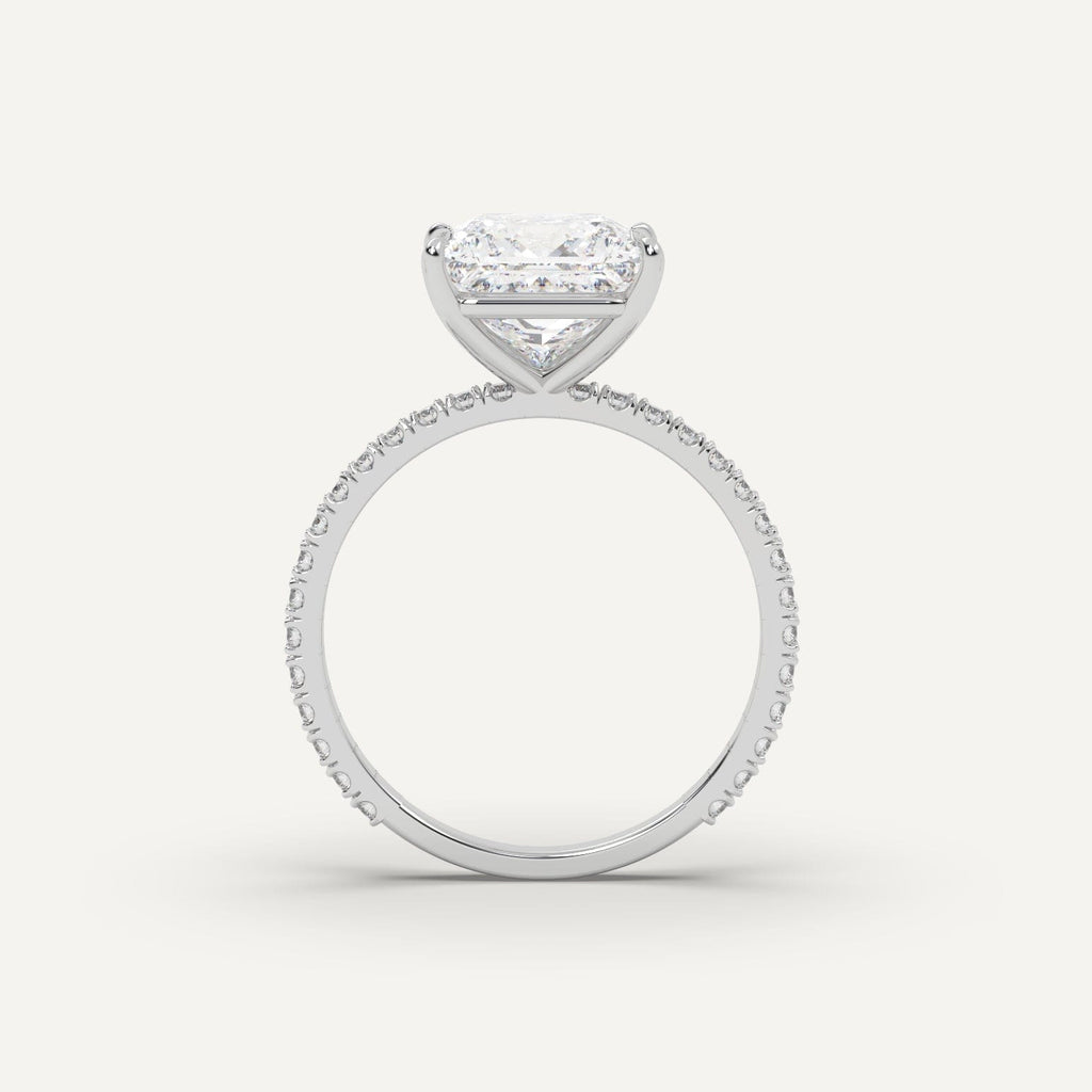 Princess Diamond Ring Semi-Mount 14K White Gold
