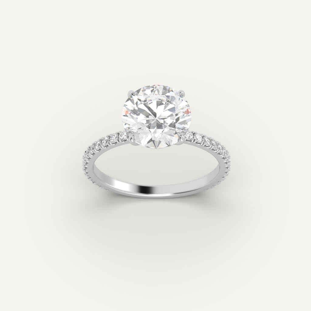 Ring Setting in 14K White Gold for 1, 2 and 3 carat Round Diamonds