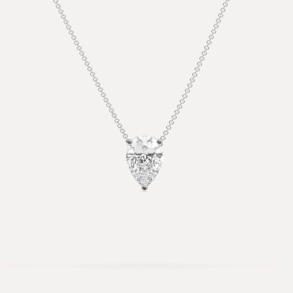 3 Carat Diamond Floating Necklace In 14K White Gold