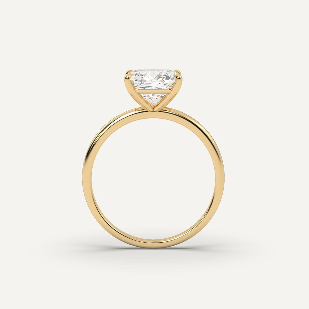 Cushion Diamond Ring Semi-Mount 14K Yellow Gold
