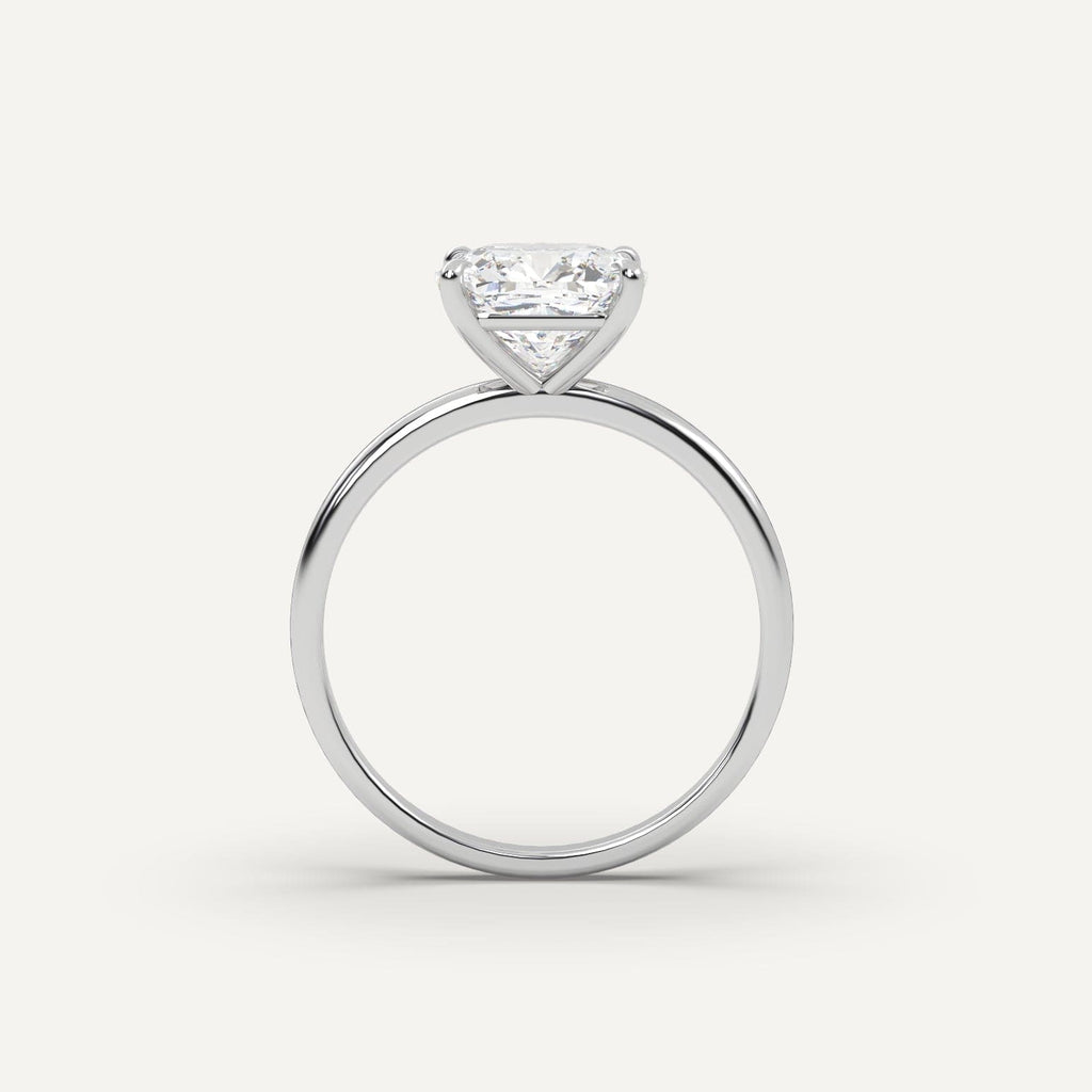 Cushion Diamond Ring Semi-Mount 14K White Gold