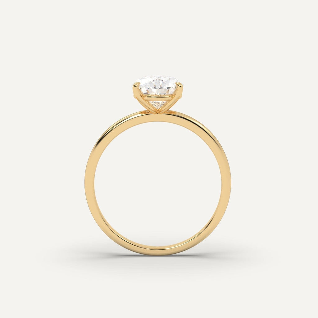 Pear Diamond Ring Semi-Mount 14K Yellow Gold