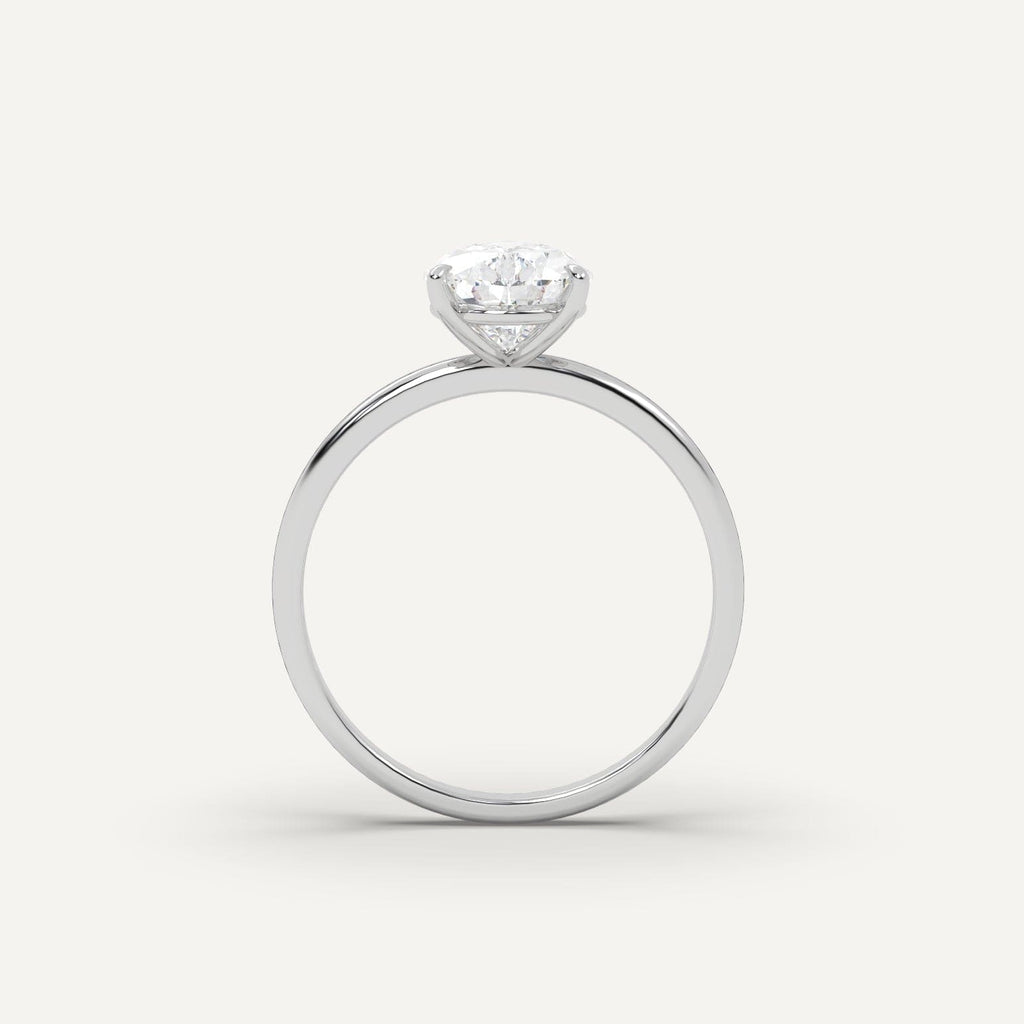 Pear Diamond Ring Semi-Mount 14K White Gold
