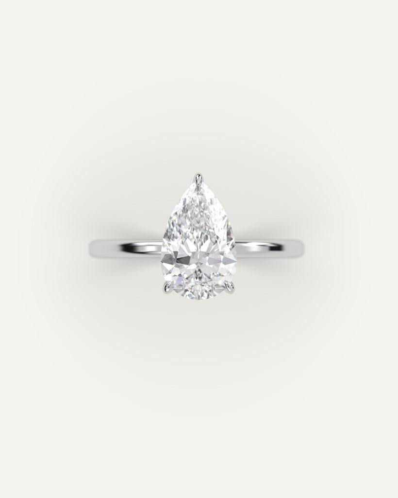 Pear Diamond Ring Semi-Mount Platinum
